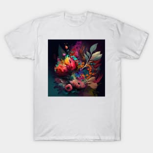 A Brightly Colored Fractal Bouquet of Flowers T-Shirt